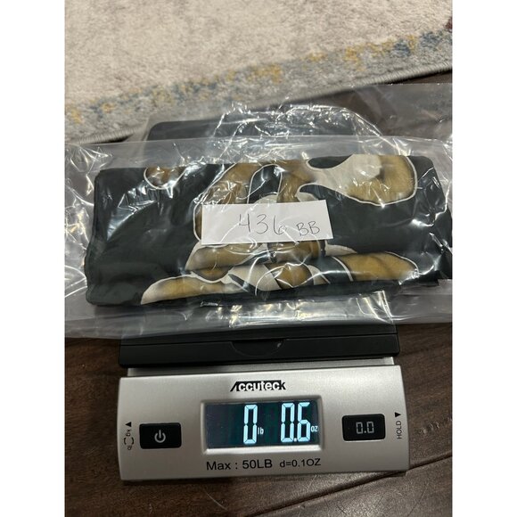 Hand Painted Scarf With Leaf Design Black Gold Rectangular Shawl Wrap Comfy - Picture 8 of 8